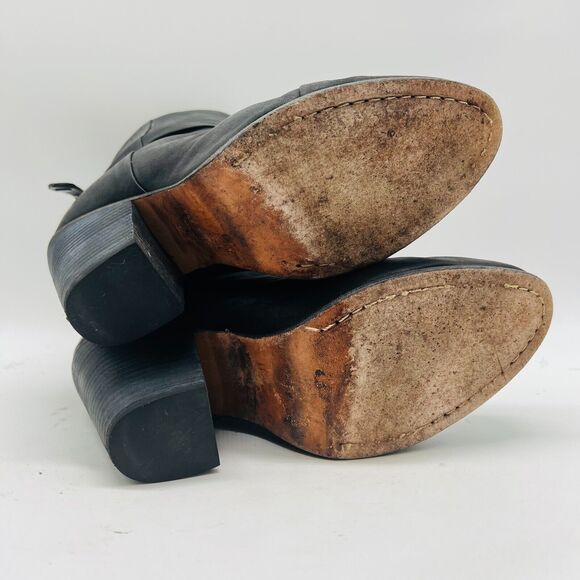 Rag and Bone Boots Womens 8.5 Black Distressed Leather Heeled Ankle Bootie Shoes - Picture 8 of 10